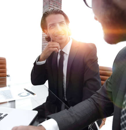 closeup.business partners talkingの写真素材