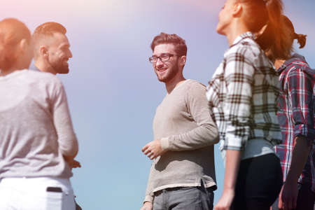 group of students discussing their problems.