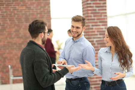 Business team with tablet in office.の写真素材