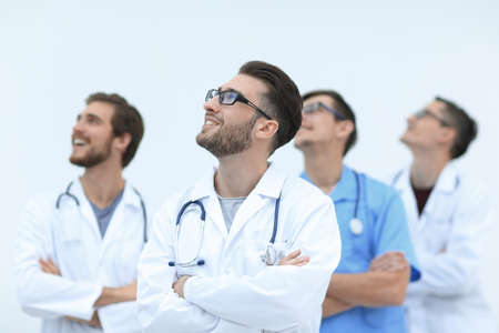 confident medical team looking at copy spaceの写真素材