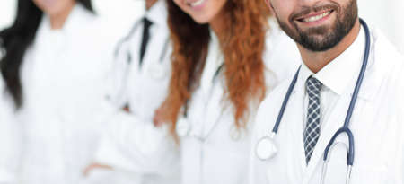 therapist and colleagues isolated on whiteの写真素材