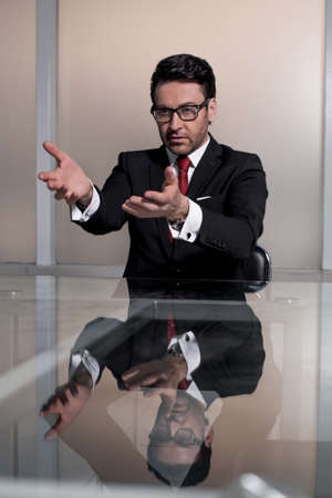 close up.the project Manager holds a working meeting
