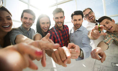 creative group of young architects, showing you
