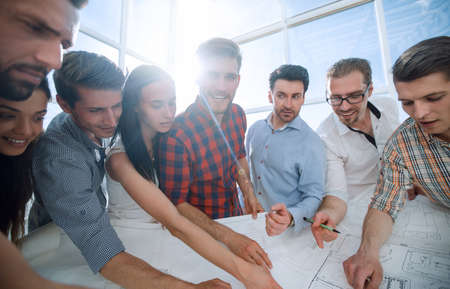 creative group of young architects, showing youの写真素材