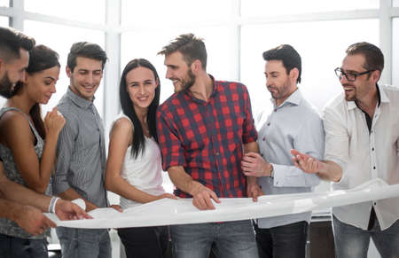 close up.the creative team holds a working meetingの写真素材