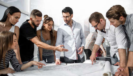 creative business team discussing a new project