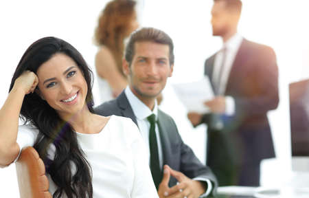 young business woman and her colleagues