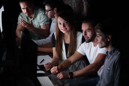 creative business team works overtime
