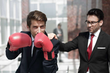 lawyer in Boxing gloves and his supervisorの写真素材