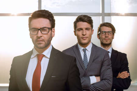 close up.a group of confident business peopleの写真素材