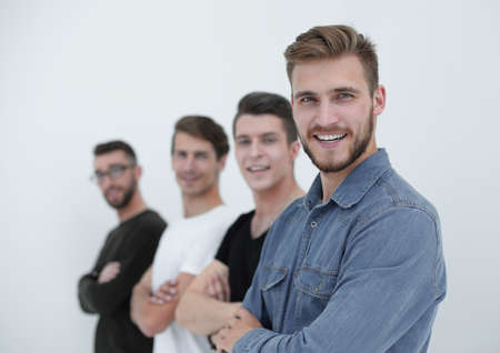 Handsome young man isolated on whiteの写真素材