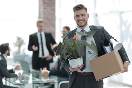 new employee on the first day at the workplaceの写真素材