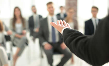 close up.businessman at a meeting with the business teamの写真素材
