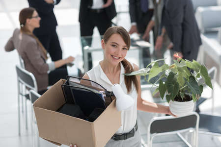 new employee coming to office first time.の写真素材