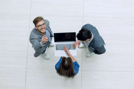 top view.successful group of business peopleの写真素材