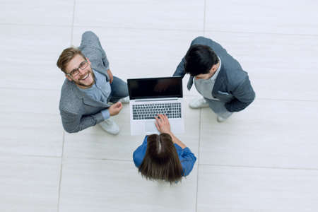 top view.a group of modern business peopleの写真素材