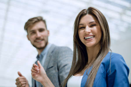 close up.confident business couple standing in the office