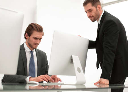 employees work in a modern office