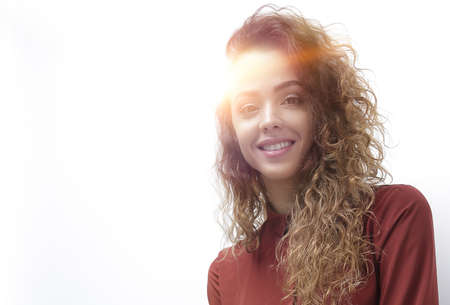 bottom view. smiling young woman