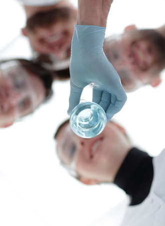 healthcare professionals working with liquids in laboratorの写真素材