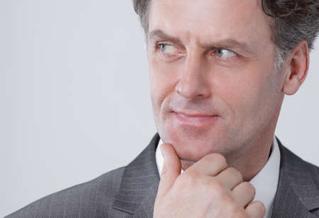 closeup face of a confident businessman
