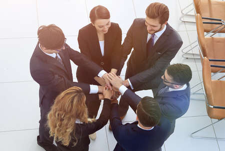 view from the top .unified business team.の写真素材