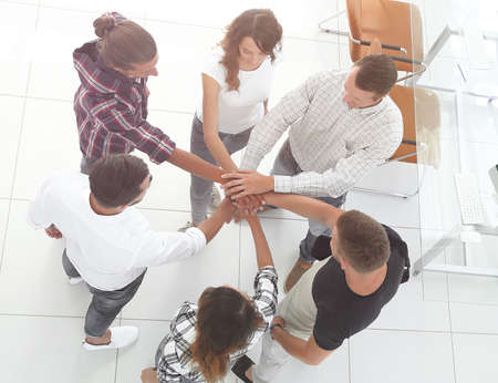view from the top.creative group of young people