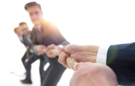 teambuilding.the tug of war between business teams.の写真素材