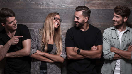 company of young people in casual clothes