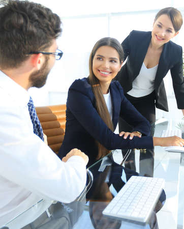 closeup. business team discussingの写真素材
