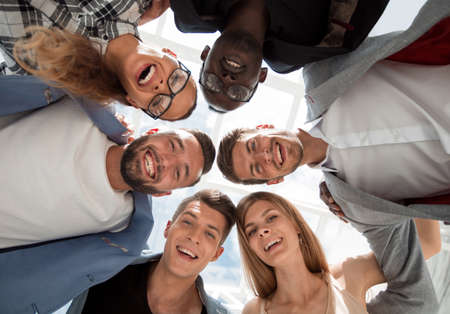 bottom view.group of successful business people.