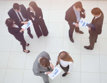 business team discussing a financial chartの写真素材