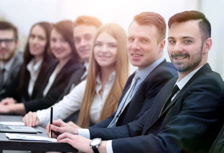 business team sitting at Desk in the conference room