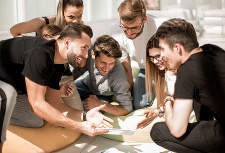 group of young entrepreneurs discuss the strategy of the business project .の写真素材