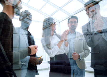 bottom view.business team standing in the office