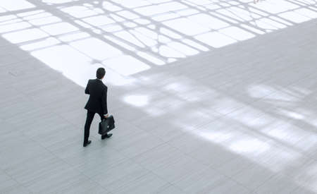 top view from afar.Executive businessman with portfolioの写真素材