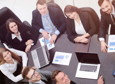 view from the top. business team working with financial chartsの写真素材