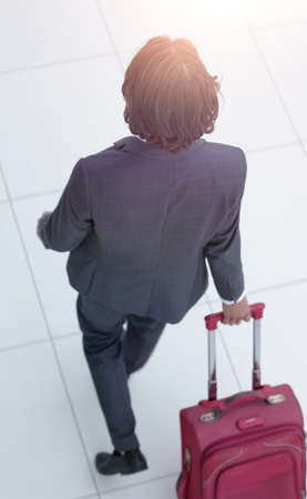 businessman with Luggage .isolated on white.の写真素材