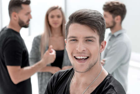 Portrait of mid adult man in officeの写真素材