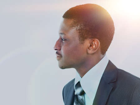 Young African American Male Model on Isolated Background.