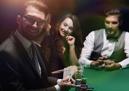 modern businessman playing poker