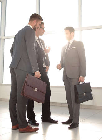 A businessman greeting clientsの写真素材