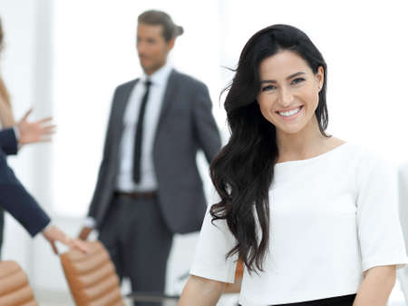closeup. Executive woman in the officeの写真素材