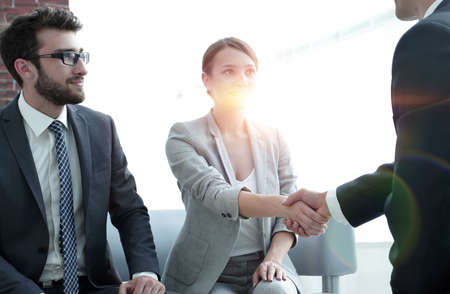 confident handshake business partnersの写真素材