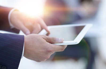 closeup.businessman with tablet computer