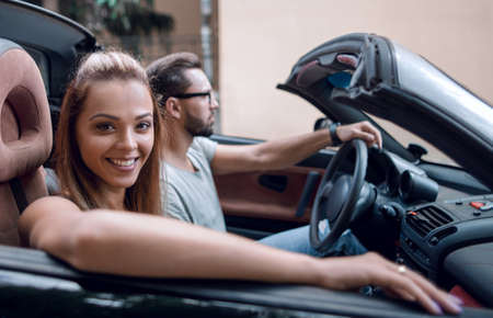 close up.young family in a convertible