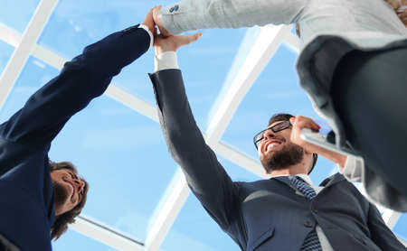 Successful business people handshaking closing a dealの写真素材