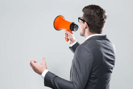 Fierce employee with a megaphone