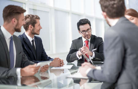 businessman and business team at a meeting in the officeの写真素材