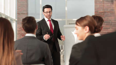 Stylish businessman doing a presentation